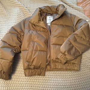 Abercrombie Cropped Ultra Brown Puffer Jacket